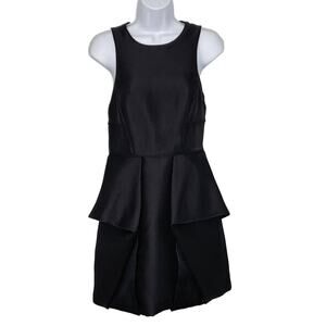 Tibi Open Back Peplum Dress Black 4